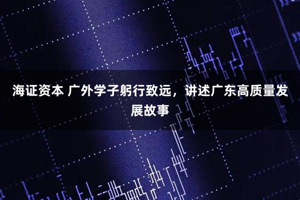 海证资本 广外学子躬行致远,讲述广东高质量发展故事